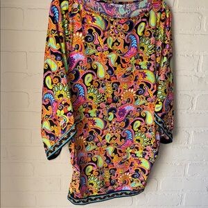 Trina Turk coverup Vibrant Paisley Tunic Top small tunic resort wear cover up